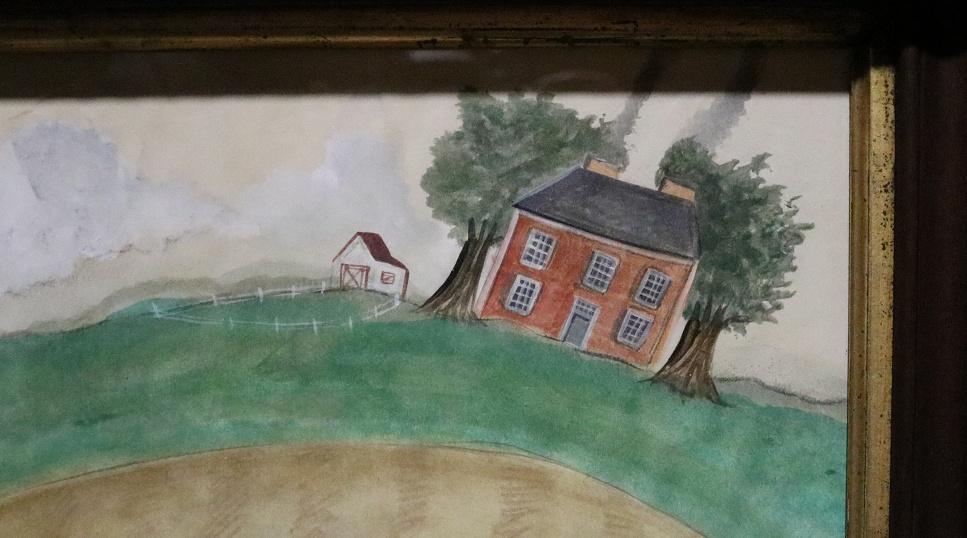 Original Watercolor Folk Art Cat Painted Signed