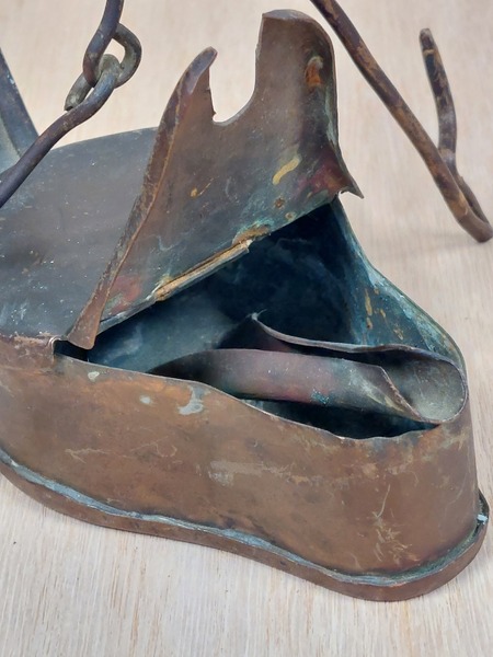 Early Copper Betty Lamp