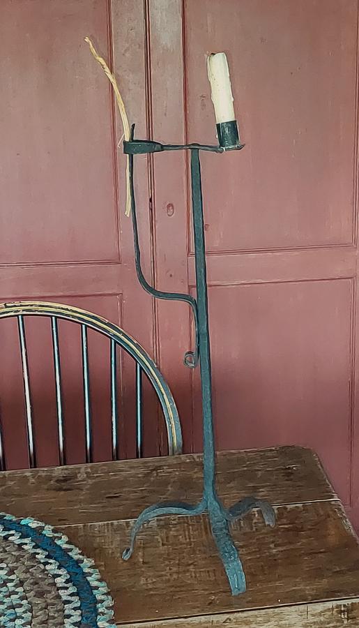 18th Century Iron Candle and Rush Light