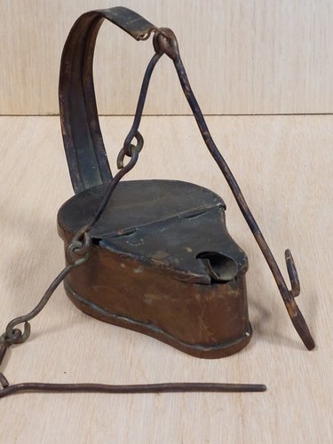 Early Copper Betty Lamp