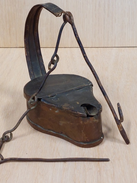 Early Copper Betty Lamp