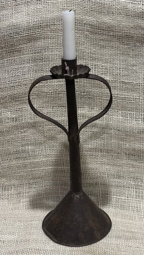 Early Tin Weighted Candlestand