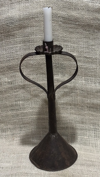 Early Tin Weighted Candlestand