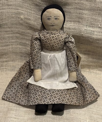 c.1890 Cloth Doll with Sepia Painted Face