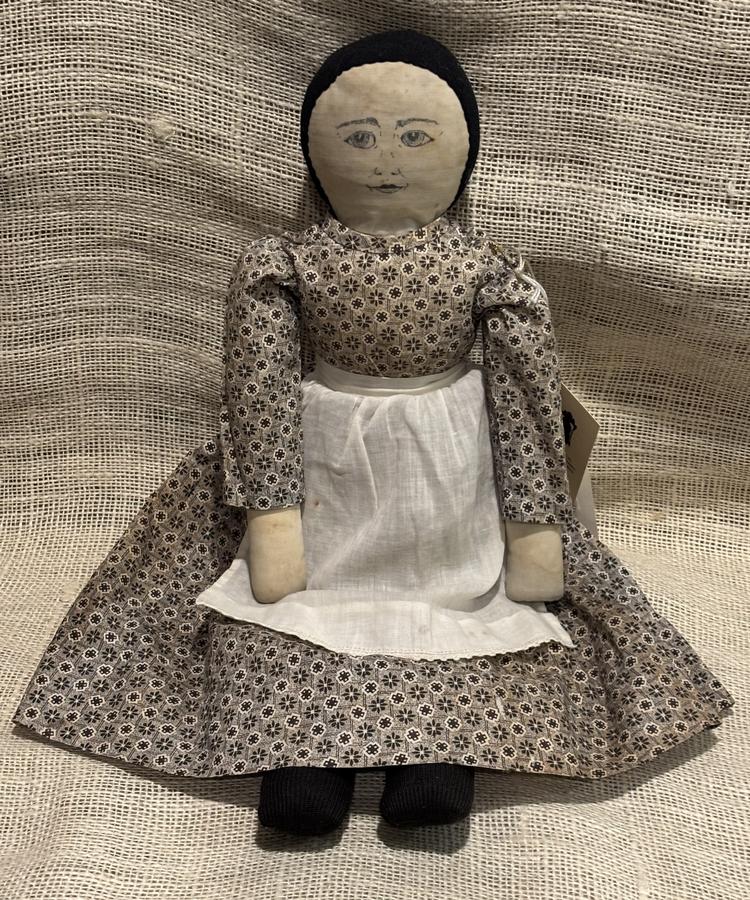 c.1890 Cloth Doll with Sepia Painted Face