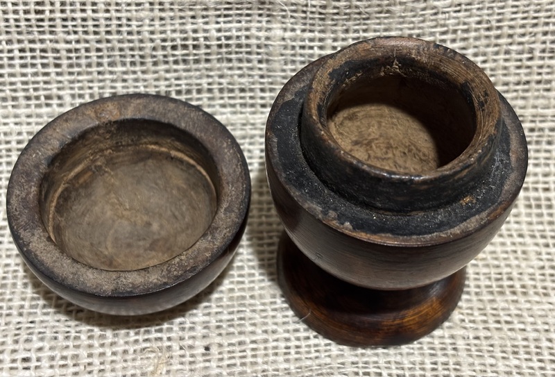 Rare Early Burl Inkwell