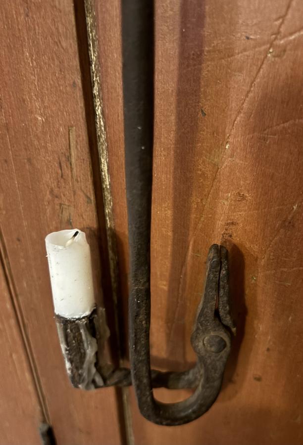 18th Century Wrought Iron Hanging Rush Lamp