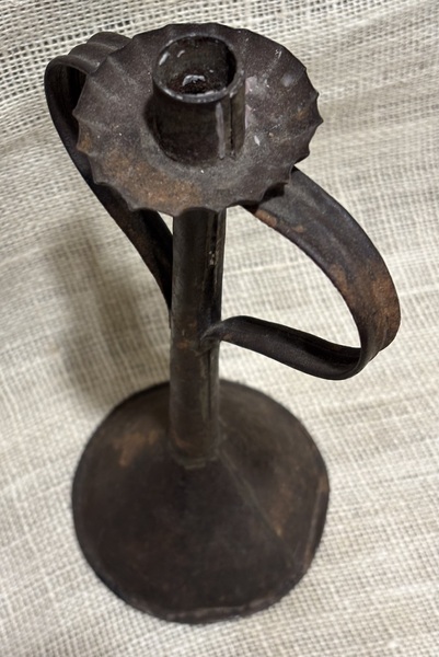 Early Tin Weighted Candlestand