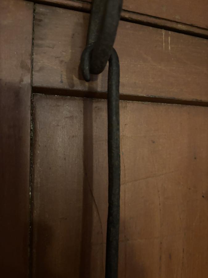 18th Century Wrought Iron Hanging Rush Lamp