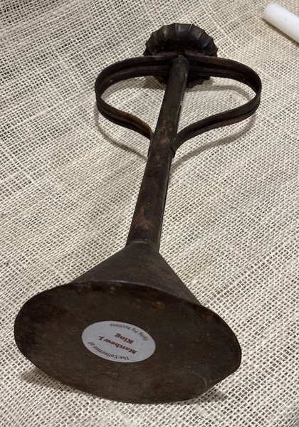 Early Tin Weighted Candlestand