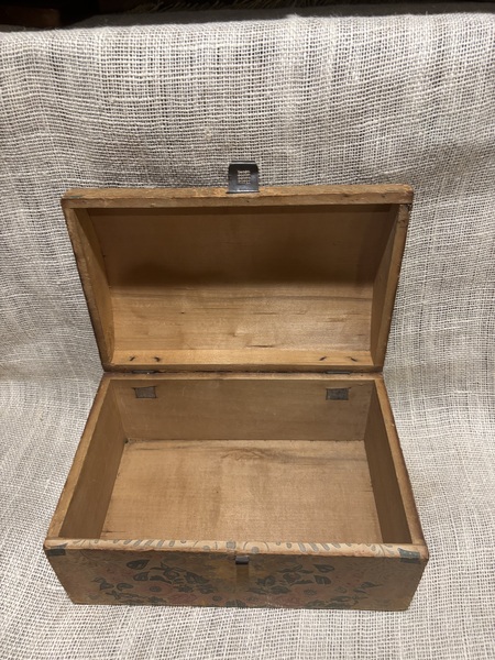 19th Century Dome-Top Wallpaper Covered Box