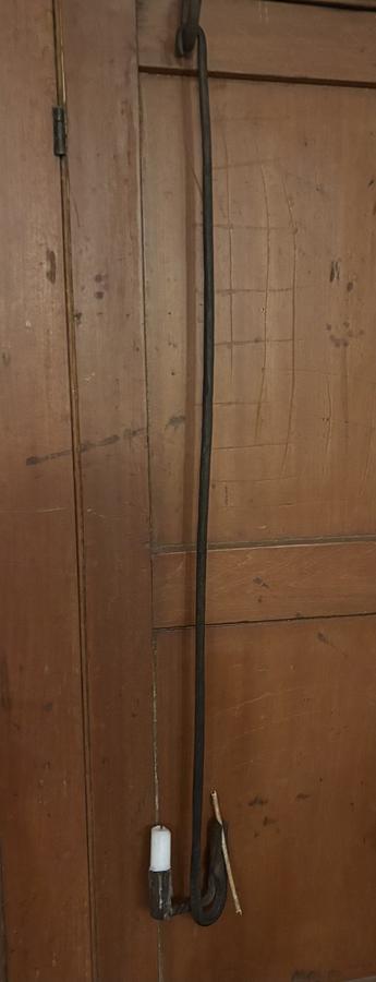 18th Century Wrought Iron Hanging Rush Lamp