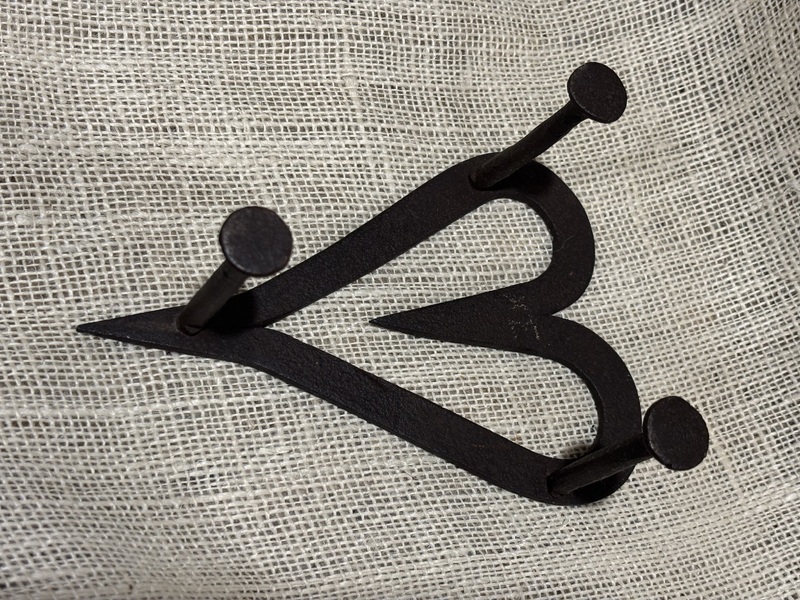 Early Forged Iron Heart Shaped Trivet