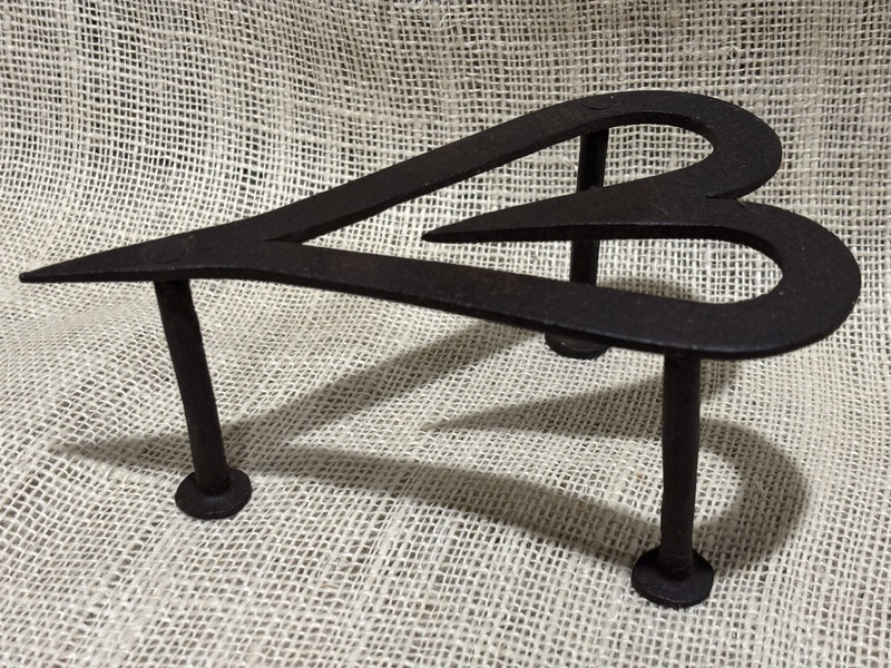 Early Forged Iron Heart Shaped Trivet