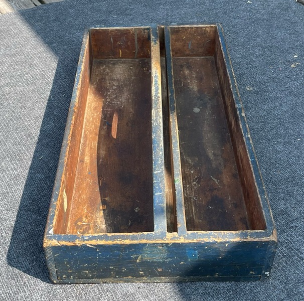 Large tool carrier in old blue paint