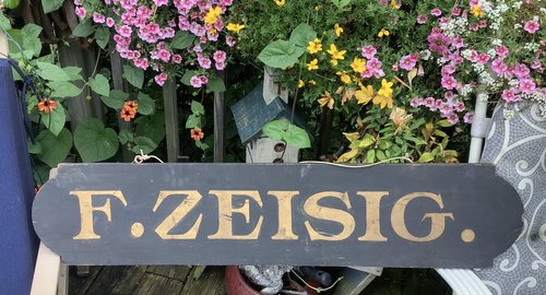 F. Zeisig Double Sided Wooden Sign