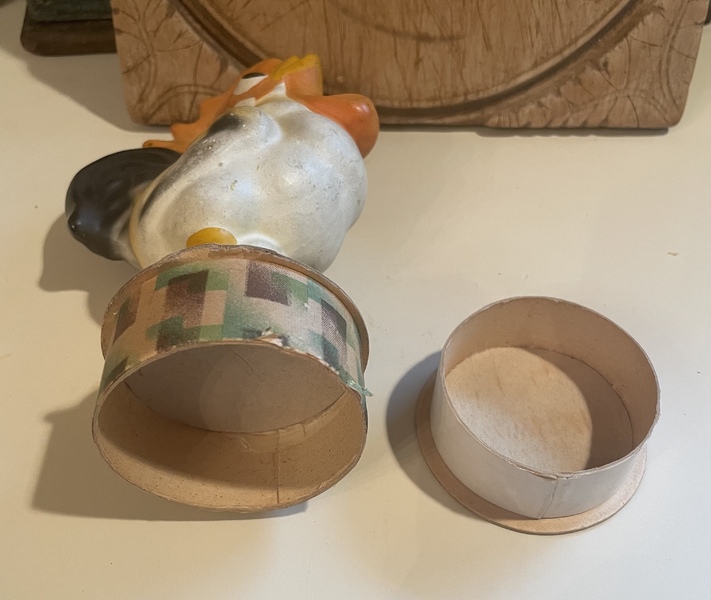 Chalk ware Rooster Candy Container