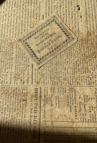 Hannah Davis Large Oval Wallpaper Box dated 1827
