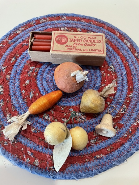 C. 1890’s spun cotton feather tree ornaments