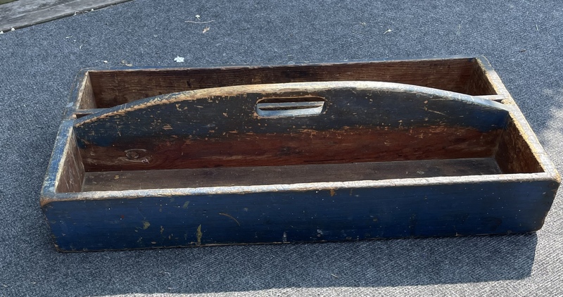 Large tool carrier in old blue paint