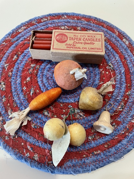 C. 1890’s spun cotton feather tree ornaments