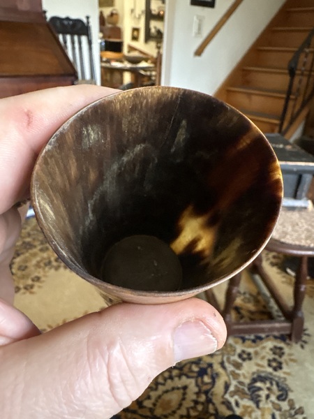 18th century Rev War carved ring drinking cup