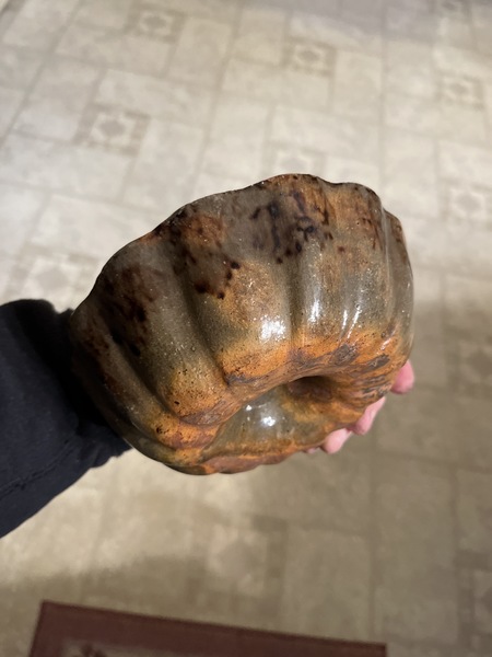Valley of Va. red-ware cake mold great glaze color
