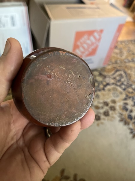 Super Red-ware Bank with manganese slip decoration