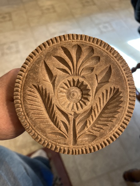 Early 19th c. American carved large butter print