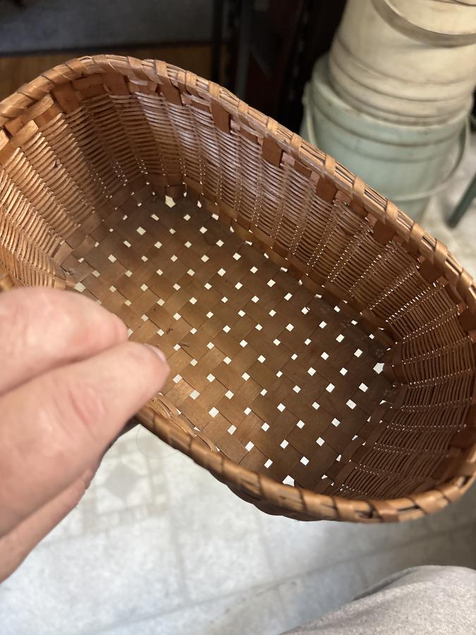 19th century miniature rectangle splint basket