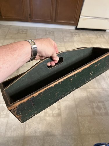 Early 19th century painted cutlery tote square nai