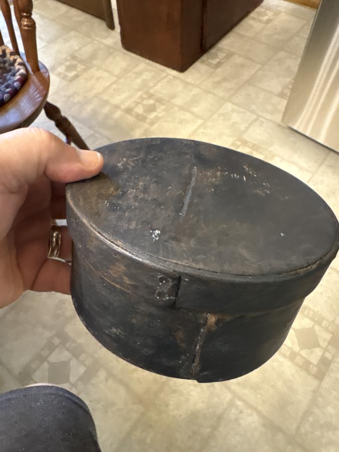 Early 19th century blue black original pantry box