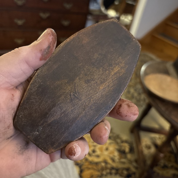 American early 19th century traveling wood mirror