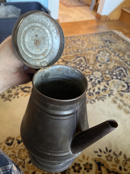 18th century American Tinware super coffee pot