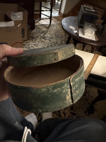 Original 19th c. Painted small 5 3/4 “ pantry box