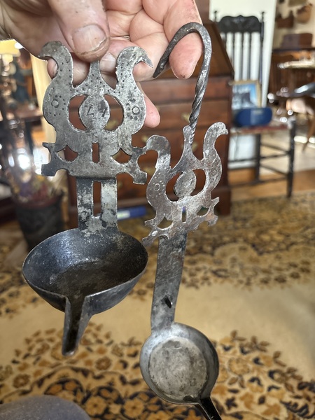 18th early 19th century pa. Iron bird Betty lamp