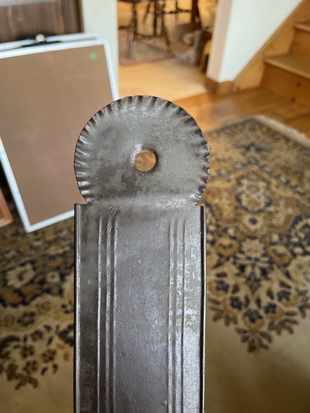 Tall tin 18th century narrow wall sconce shell top