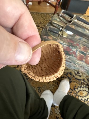 Rare miniature 19th century 2 inch buttocks basket