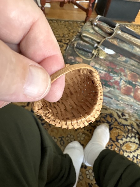 Rare miniature 19th century 2 inch buttocks basket