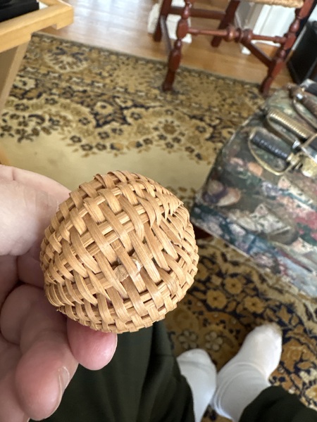 Rare miniature 19th century 2 inch buttocks basket