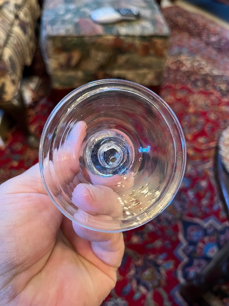 1720-1740 Hand Blown Wine Glass with Tapered Stem