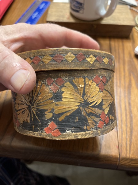 Early 19th century wallpaper covered 4 1/2 in. Box