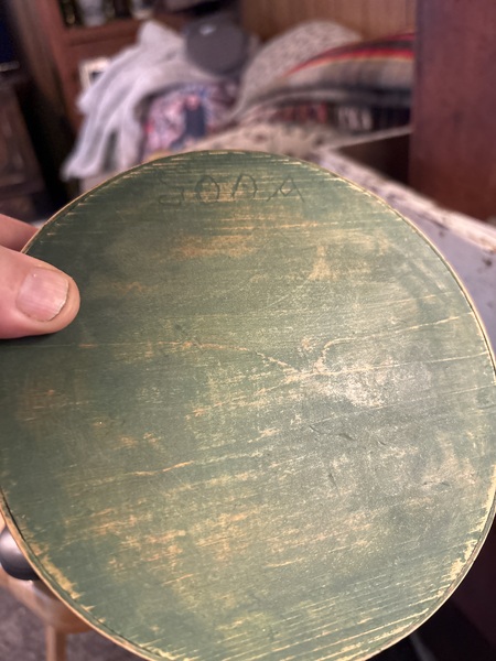 Early 19th century green painted pantry box 6 1/2