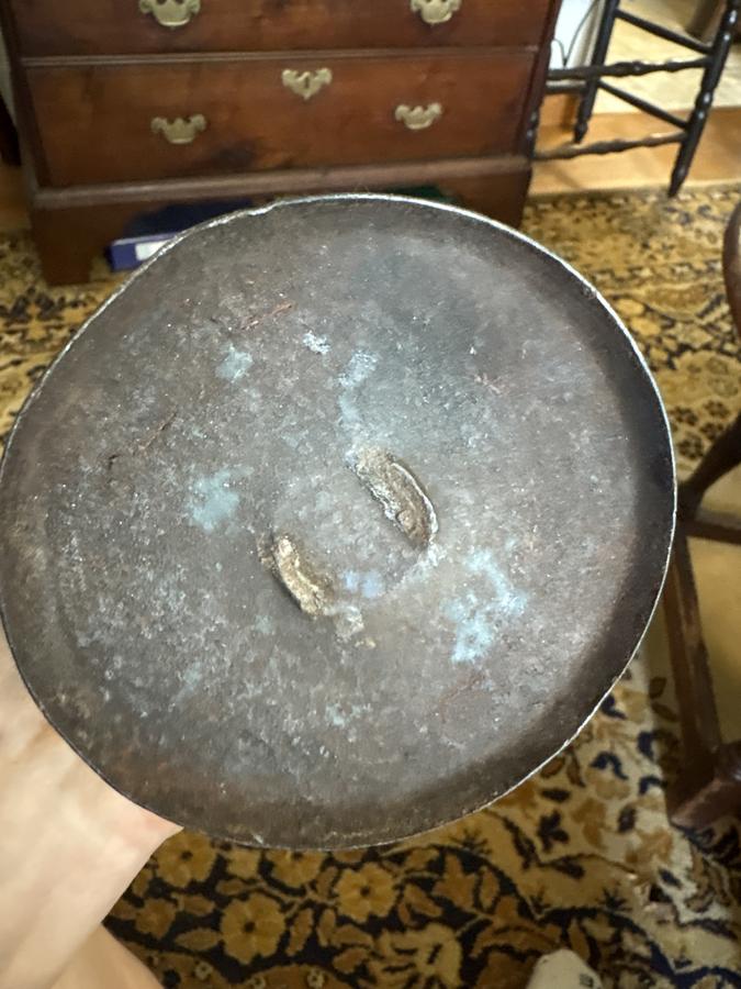 18th century tab bottom hog scraper candle stick