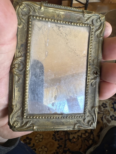 Small 4x3 18th century traveling mirror nice 1780’