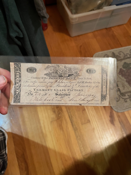 Nice Farmers 19th Century Bank Note Troy NY 1844