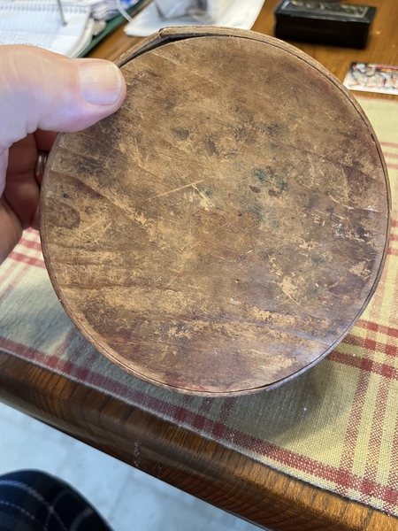 19th century painted red dry surface pantry box