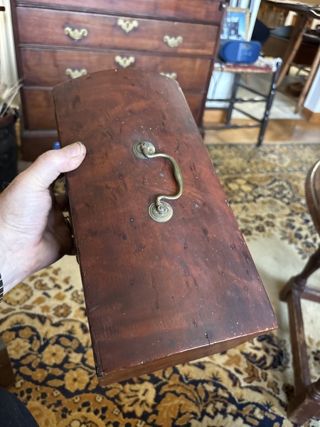 American 1800-1820 painted small document box nice