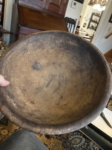 18th century dry American treen-ware 13 1/2 “ bowl