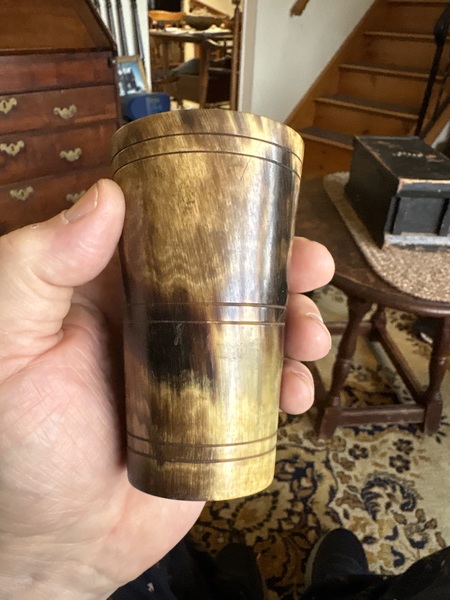 18th century Rev War carved ring drinking cup